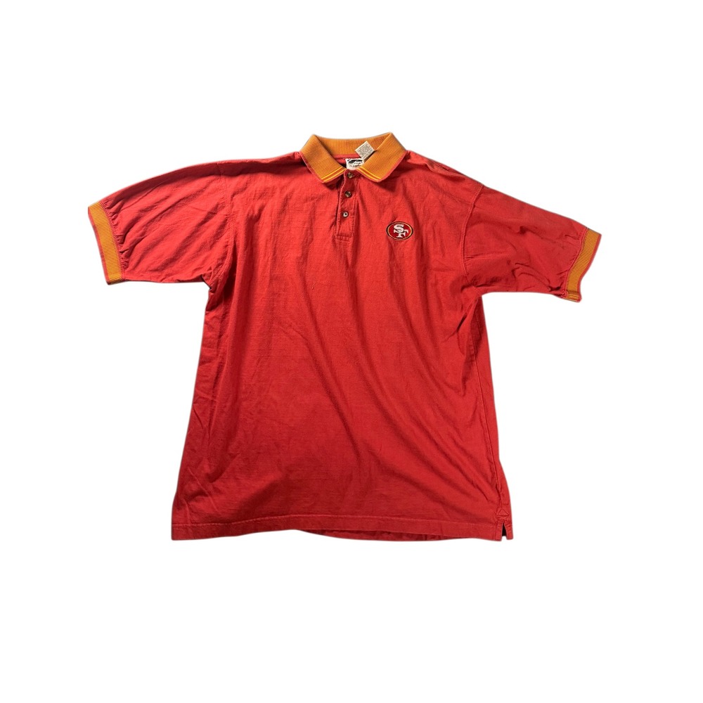 Vintage San Francisco 49ers Polo Shirt Red Two Tone Embroidered XL The Edge 2000